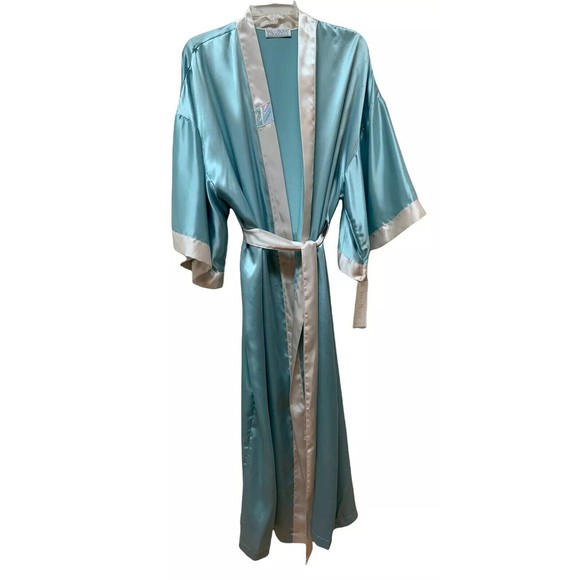 Vintage Retro Art Deco Kimono Sleeve Size M Silky Satin Robe Made in USA NEW NOS - Picture 1 of 8